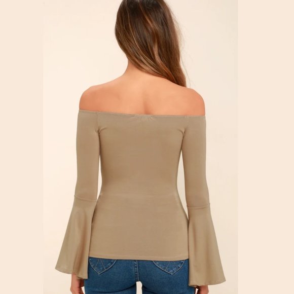 Lulus Flirt Factor Off The Shoulder Bell Sleeve Top Womens Size Large - Picture 3 of 6